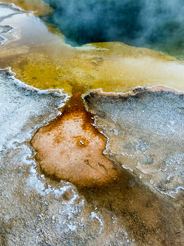 [© Hot Springs Abstract by Amory B. Lovins is described with Fine Art, Vertical, Color, Warm, Cool, Yellowstone, Pool, Pond, Hot Springs, Reflection, Abstract, National Park, yellow, orange, blue, grey, Rocky Mountains, retro hit 27815 rate ]