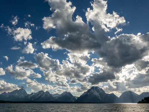 [©  by Amory B. Lovins is described with Fine Art, Stock, Grand Teton National Park, Mt. Moran, Clouds, Whilte, Blue, Grey, Mountain, Mt. Moran, Sky, Cool, summer, spring, Rocky Mountains hit 22950 rate ]
