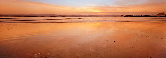 [© Sherbet Sunset, Oregon by Judy Hill is described with Stock, Color, Warm, Beach, Ocean, Water, Panorama, Horizontal, Summer, Spring, Fall, Gold, golden, Hot, Orange, Peach, Pink, Blue, Yellows, Blue sky, Air, Clouds, Sand, Sandy, Coastline, Oregon, Fine Art, Sunset, Sunrise, retro hit 18337 rate ]
