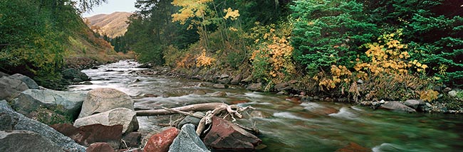 [© Castle Creek Rock and River by Judy Hill is described with Blue, Brown, Cool, golden, Green, Neutrals, Gray, Yellows, Ashcroft, Castle Creek, Colorado, Elk Range, Mountain, Rocky, Rockys, White River National Forest, Air, Alpine, Evergreen, Forest, Leaf, Leaves, Rivers, Rocks, sky, Stone, Tree, Trees, 2005, Summer, Spring, Horizontal, Panorama, Rocky Mountains, Fine Art, River Valley, Stock, Brush, Woods, Water, retro hit 30126 rate ]